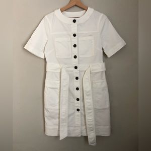 Boden Belted Button Down Cotton Twill Shift Dress Size 6R Safari Dress